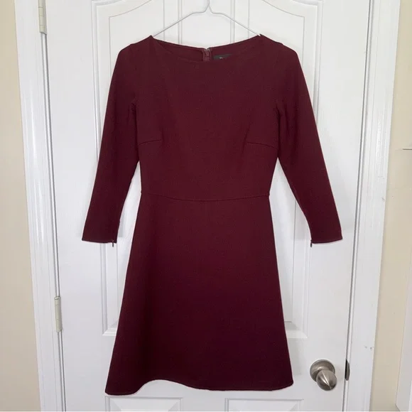 Theory | Dresses | Theory Deep Red Long Sleeve Dress | Poshmark